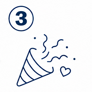 icono 3 de un confeti de fiesta con un corazón